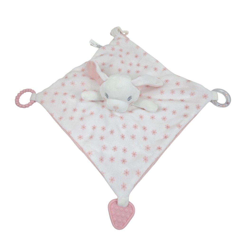 Dreamgro Bunny Security Blanket Lovey Teether Plush Pink White DK10541 CLEAN